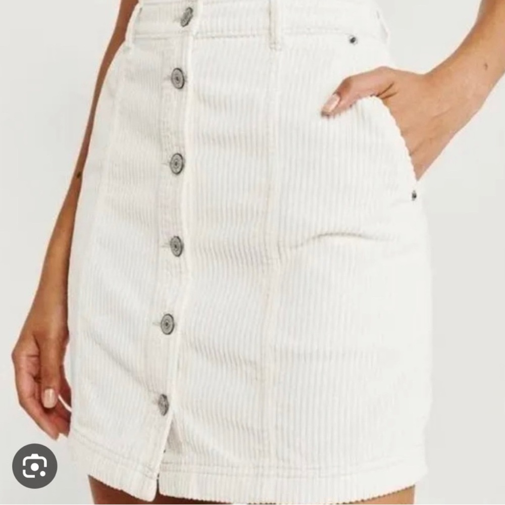 Abercrombie & Fitch Cream Corduroy Mini Skirt